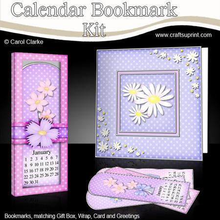Flower Vases Everlasting Calendar Bookmark Gift Set