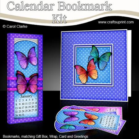 Bright Butterflies Everlasting Calendar Bookmark Gift Set