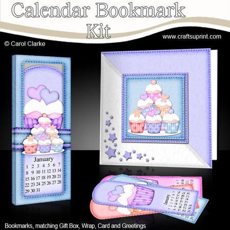 Cupcakes Everlasting Calendar Bookmark Gift Set N Quick Card