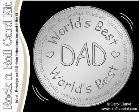Worlds Best Dad Medal Rock N Roll Kit, Envelope and Insert