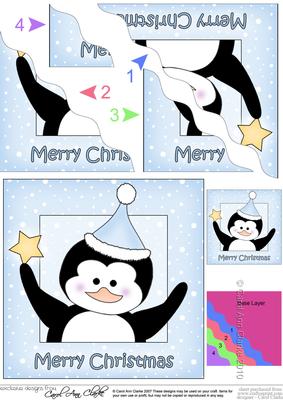 Cute Christmas Penguin - Wavey Corner Stacker