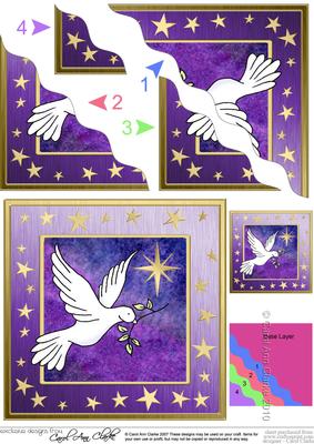 Christmas Dove Wavy Corner side stacker Topper