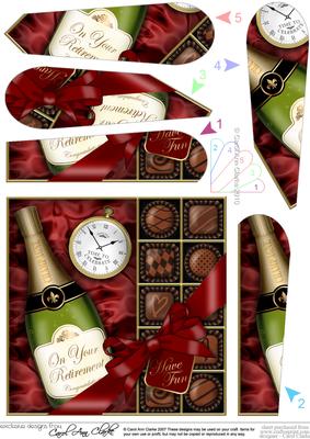 Retirement Champers N Chocs Fan Pyramage Topper