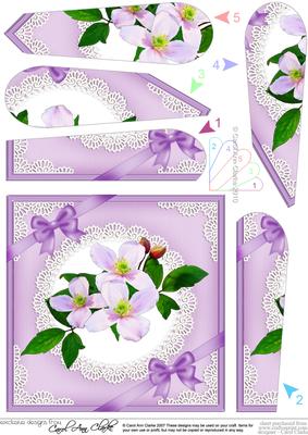Clematis and Lace Fan Pyramage Topper