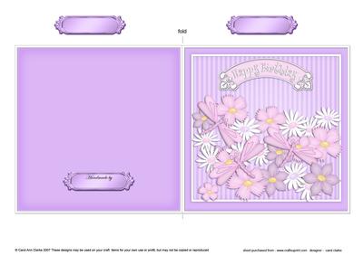 Dragonflies N Flowers Quick Cut and Fold Card
