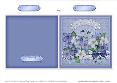 Pretty Violas N Lace Quick Cut and Fold Card