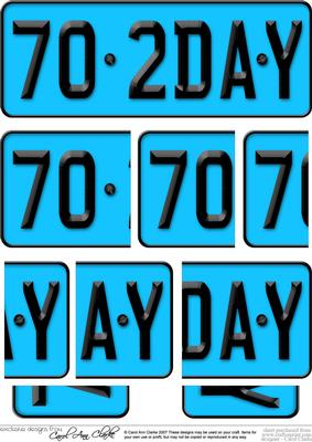 70th Birthday Fun Novelty Number Plate Side Stacker Topper