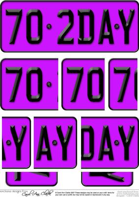 70th Birthday Fun Novelty Number Plate Side Stacker Topper