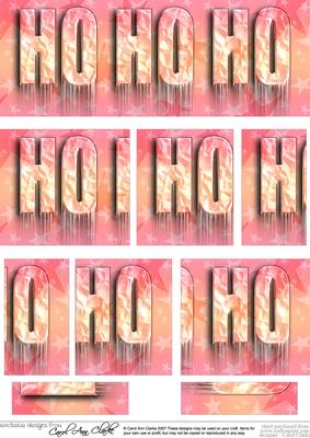 Ho Ho Ho Icy Dl Side Stacker Topper