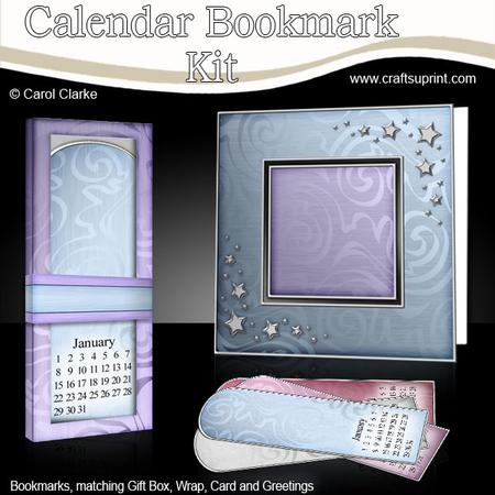 Blank Metallic Swirls Everlasting Calendar Bookmark Gift Set