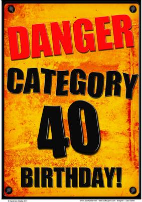 A4 Fun Novelty 40th Birthday Card Topper