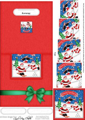Xmas Skiing Santa No-hole Over the Edge N Spiral Pyramid