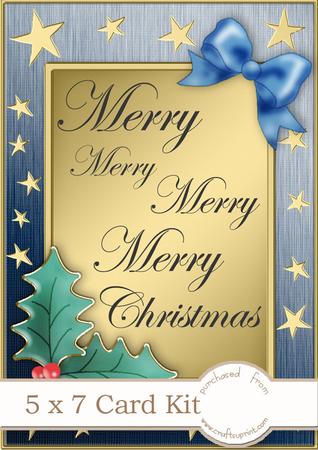 5 x 7 Elegant Christmas Greetings Kit with 3D Decoupage