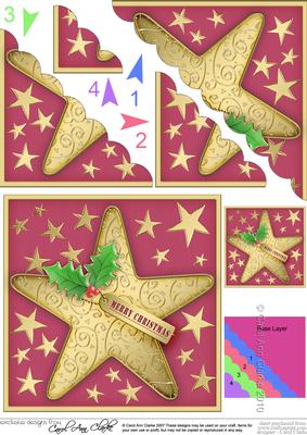 Xmas Star Scallop Corner Side Stacker Topper