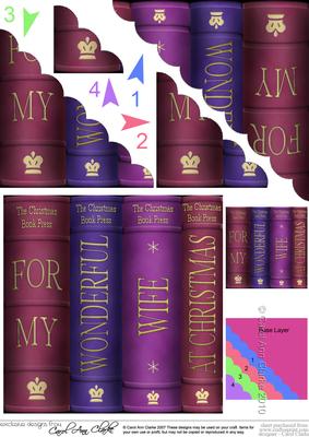 Merry Christmas Wife Books Scallop Corner Side Stacker