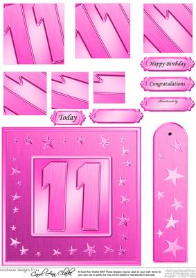 11th Bright Metallic Age Quick Card with Twisted Pyramage