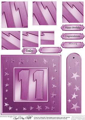 11th Bright Metallic Age Quick Card with Twisted Pyramage