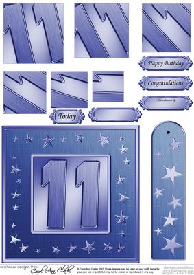 11th Bright Metallic Age Quick Card with Twisted Pyramage