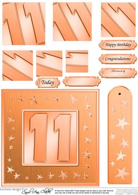 11th Bright Metallic Age Quick Card with Twisted Pyramage