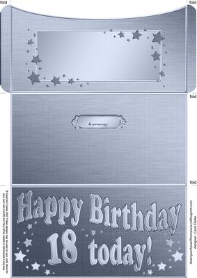 18th Birthday Metallic Age Money or Gift Wallet and Card