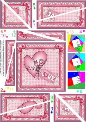 Love Heart with Roses - Twisted Spiral Side Stacker