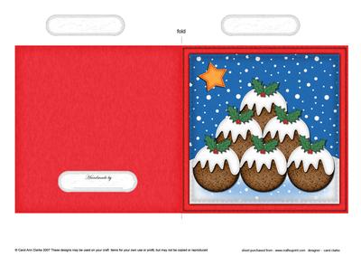 Xmas Puds Quick Cut and Fold Card