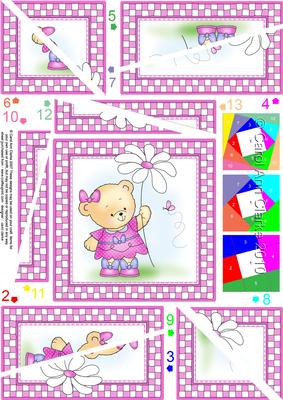 Hunney Bear Rosie has a Flower - Twisted Spiral Side Stacker