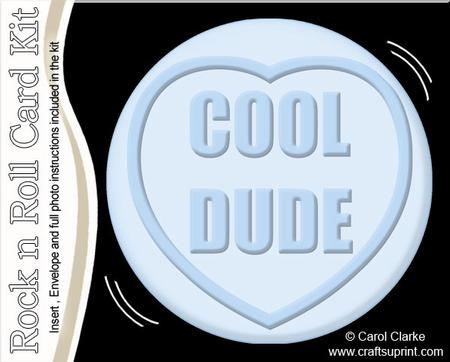Cool Dude Sweet Heart Rock N Roll Kit, Envelope and Insert