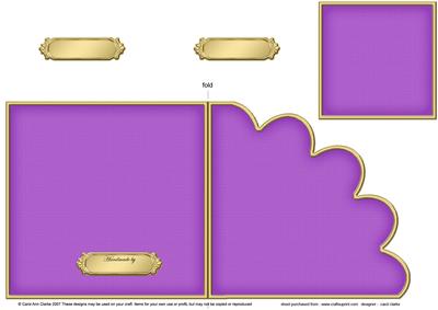 Cut and Fold Shell Corner Card Plain Card Base