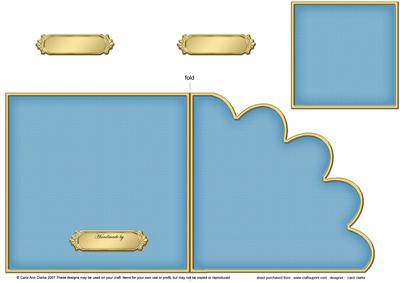 Cut and Fold Shell Corner Card Plain Card Base