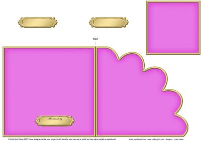 Cut and Fold Shell Corner Card Plain Card Base