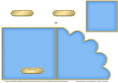 Cut and Fold Shell Corner Card Plain Card Base