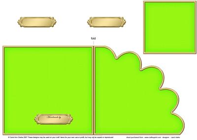Cut and Fold Shell Corner Card Plain Card Base