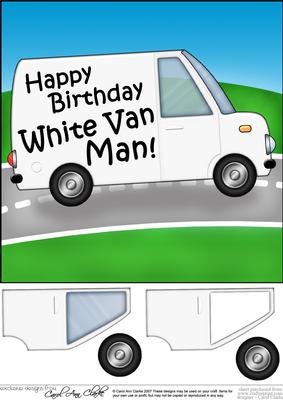 8 x 8 Happy Birthday Mr Van Man with 3D Decoupage