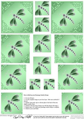 Diamante Dragonfly Pyramage Sheet
