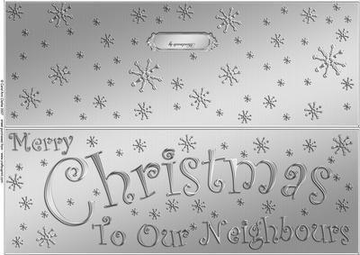 Large Dl Merry Christmas Neighbours Quick Cut and Fold Card