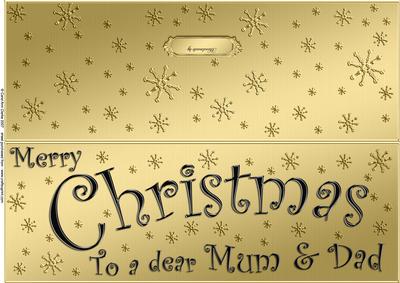 Large Dl Merry Christmas Mum and Dad Quick Cut and Fold Card