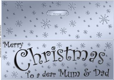 Large Dl Merry Christmas Mum and Dad Quick Cut and Fold Card