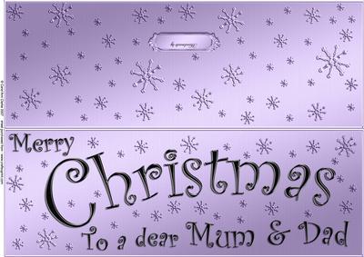 Large Dl Merry Christmas Mum and Dad Quick Cut and Fold Card