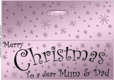 Large Dl Merry Christmas Mum and Dad Quick Cut and Fold Card