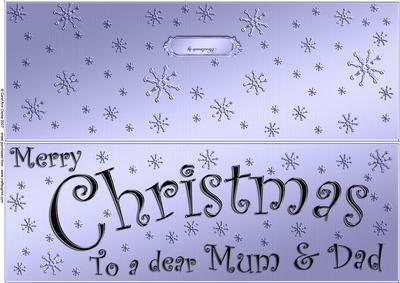 Large Dl Merry Christmas Mum and Dad Quick Cut and Fold Card