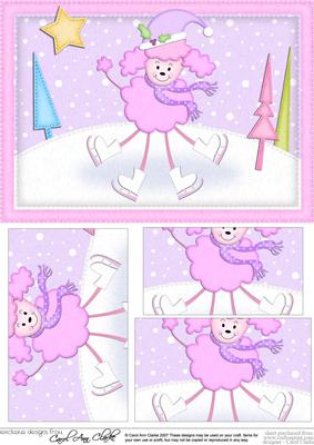A5 Christmas Poodle Pyramage Topper