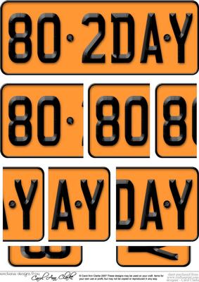 80th Birthday Fun Novelty Number Plate Side Stacker Topper