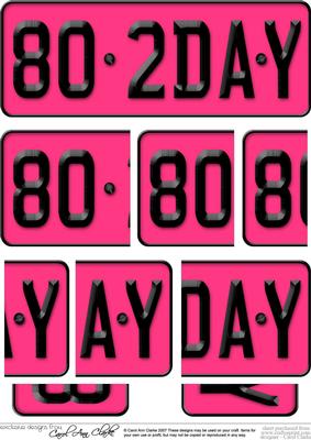 80th Birthday Fun Novelty Number Plate Side Stacker Topper