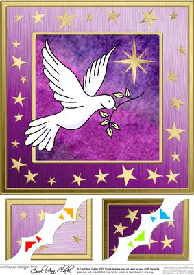 8 x 8 Xmas Dove Scalloped Corner Topper