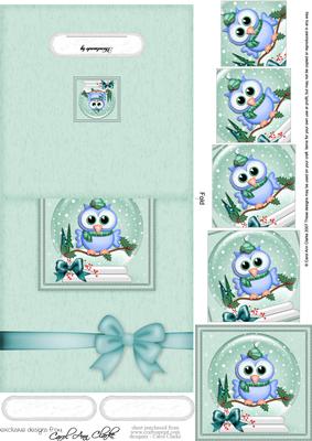 Xmas Little Hoot Snowglobe No-hole Over the Edge