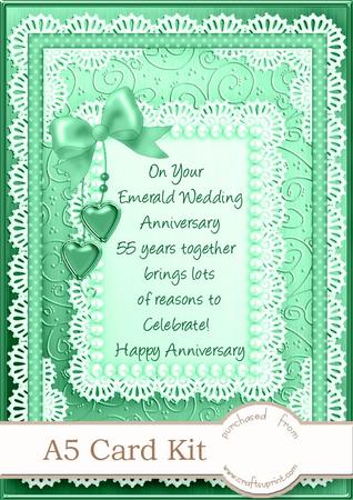 A5 Greeting Lace and Pearls Emerald Wedding 3D Decoupage Kit