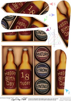 18th Birthday Beer Gift Set Fan Pyramage Topper
