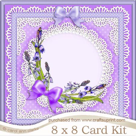 8 x 8 Bluebells Card Kit with 3D Decoupage