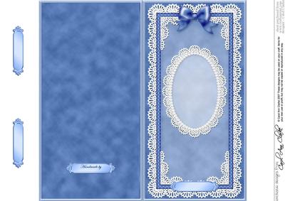 Dl Pearls, Lace and Ribbon Plain Card Base